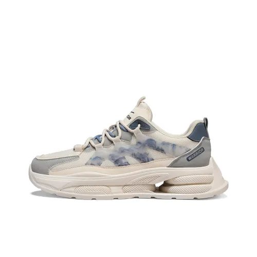 Warrior Cushioning Anti Slip Wear Resistant Breathable Height Increasing Warm Low Top Chunky Sneakers Unisex Beige Gray