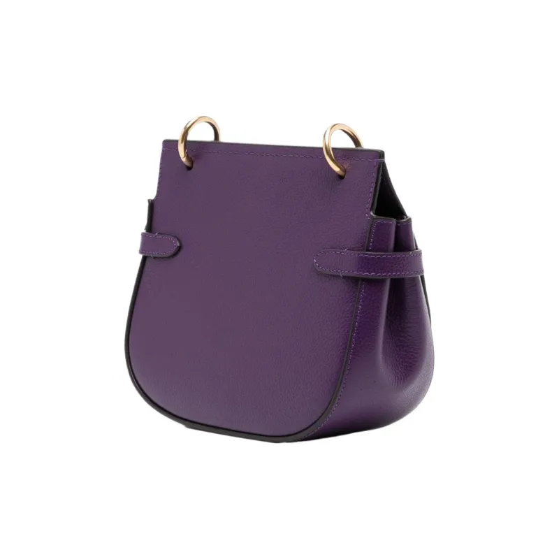 Mulberry Calfskin Handbag Shoulder Bag Crossbody Bag Small Size Women's Dark Purple-1