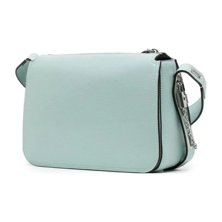 Mulberry Grain Calfskin Shoulder Bag, Crossbody Bag Women's Light Blue-1