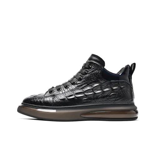 TRUMPPIPE Casual Shoes Men High-Top Black