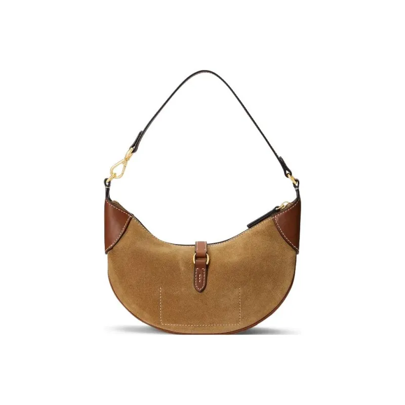 Polo Ralph Lauren Nubuck Shoulder Bag Women's Brown-3
