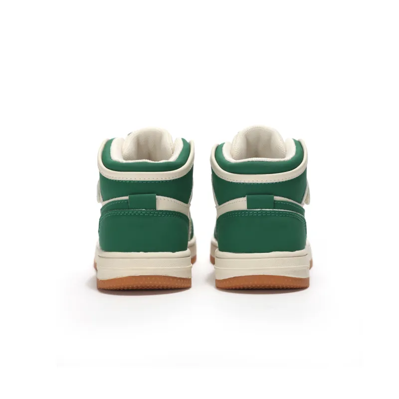 PONY Wear Resistant High Top Kids' Skateboarding Shoes Green White Kids'-4