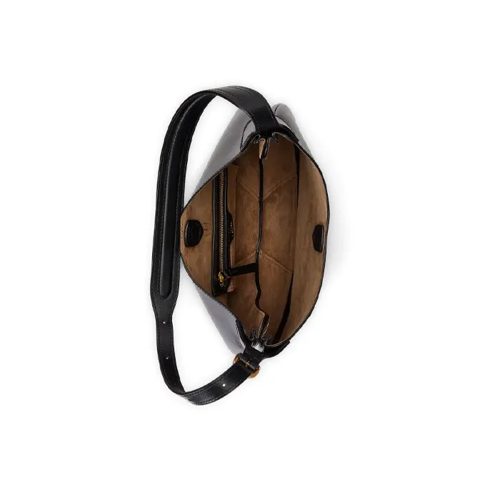 Polo Ralph Lauren Polo ID Leather Handbag, Shoulder Bag Medium Size Women's Black-3