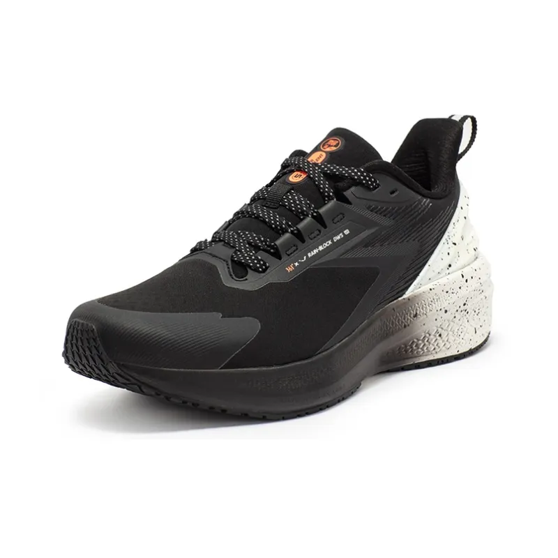 361° Rain Screen Running Shoes Men Low Top Obsidian Black/Fluorescent Red Orange-1