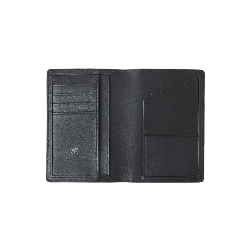 Mulberry Cow Leather Passport Holder Women's Black-1