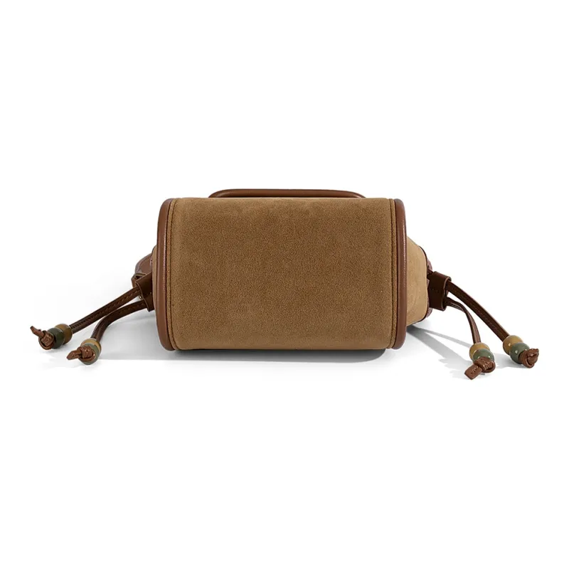 MQ&DR Anti-Pill Microfiber Italian Caramel Saddle Bag Commute Shoulder Bag Mini Women's Brown-4