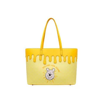 Disney Winnie The Pooh Series PU Tote Bag Shopping Bag Handbag Regular Unisex Yellow