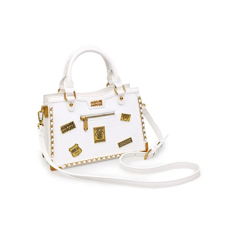 Disney PU Leather Tote Bag, Shopping Bag, Shoulder Bag, Crossbody Bag, Handbag Tubas Women's White-2