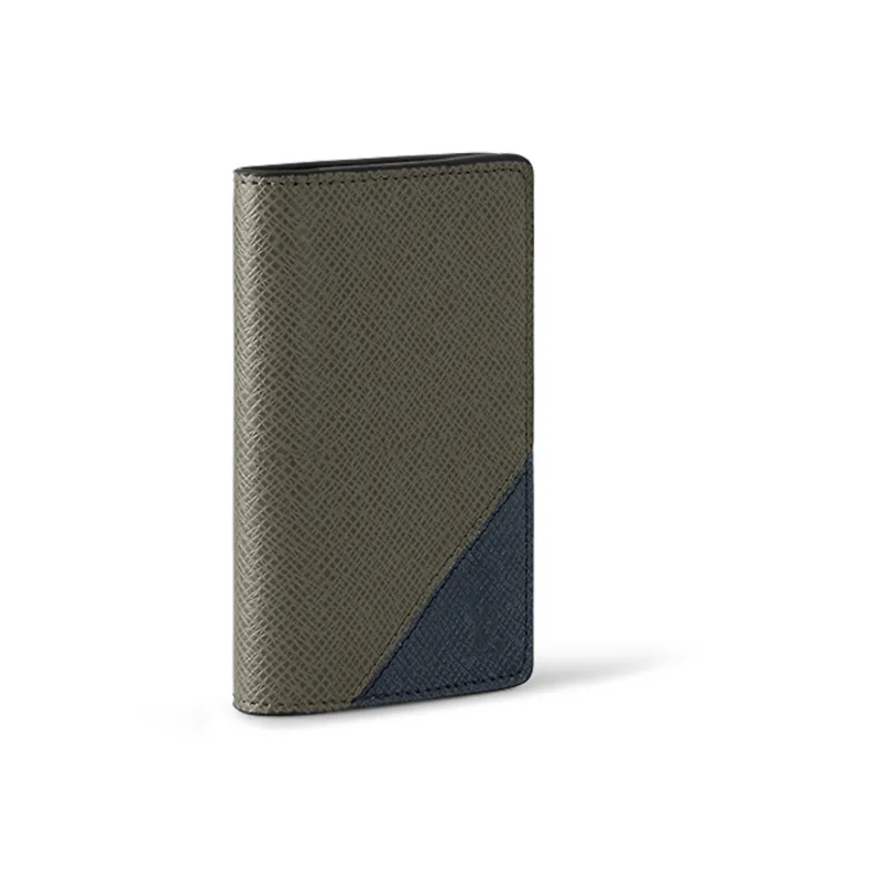 LOUIS VUITTON Taiga Leather Wallet Regular Men's Laurel Green/Midnight Blue-1