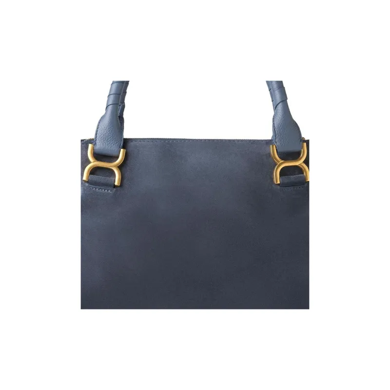 Chloe Marcie Two-Tone Suede And Grained Calfskin Shoulder Bag Crossbody Bag Handbag Women's-4