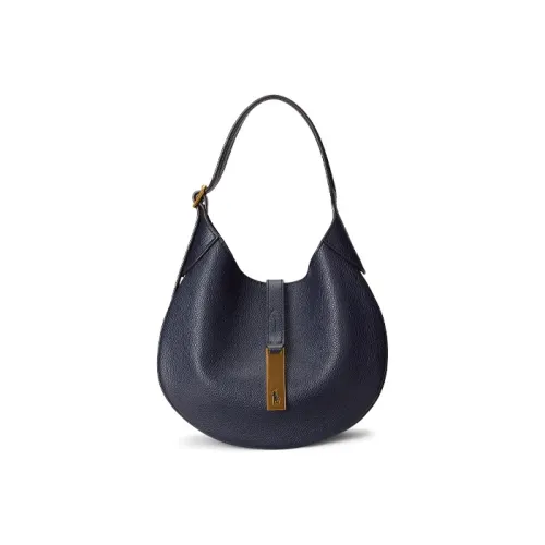Polo Ralph Lauren Leather Handbag Shoulder Bag Women's Marine Blue