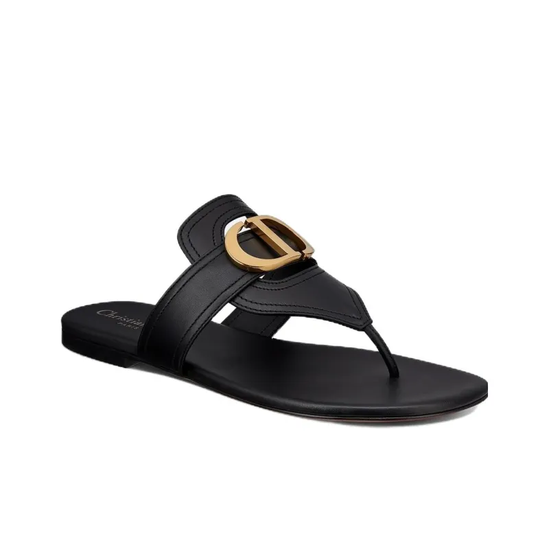 DIOR 30 Montaigne Stylish Sandals Women's Black-2