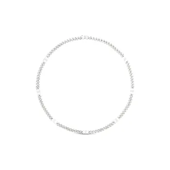 CELINE Triomphe Small Gourmette Necklace In Brass With Rhodium Finish