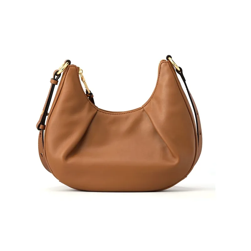 FION Soft Genuine Leather Shoulder Bag, Handbag, Shoulder Bag Women's Solid Color-10