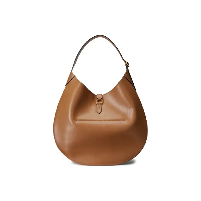 Polo Ralph Lauren Cow Leather Handbag Shoulder Bag Women's Light Brown-2