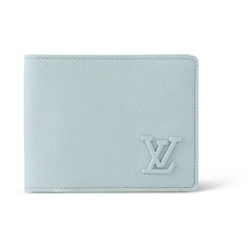 LOUIS VUITTON Cow Leather Wallet Regular Men's Cloud Blue