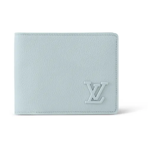 LOUIS VUITTON Cow Leather Wallet Regular Men's Cloud Blue