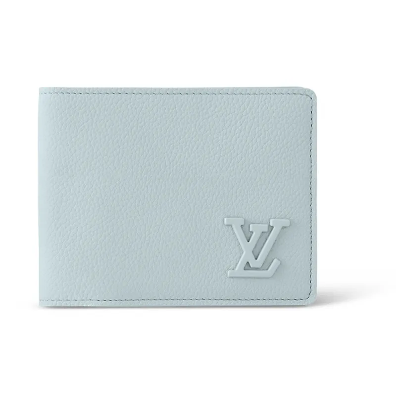 LOUIS VUITTON Multiple Cow Leather Wallet Regular Men's Cloud Blue-0