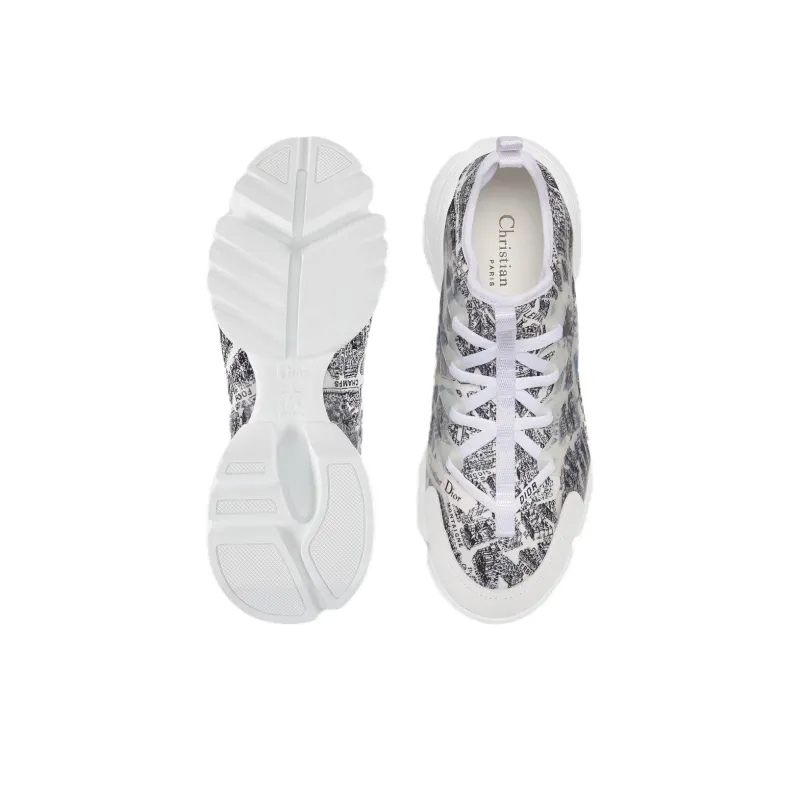 DIOR D-Connect Low-Top Sports Casual Shoes Women's Black White-4