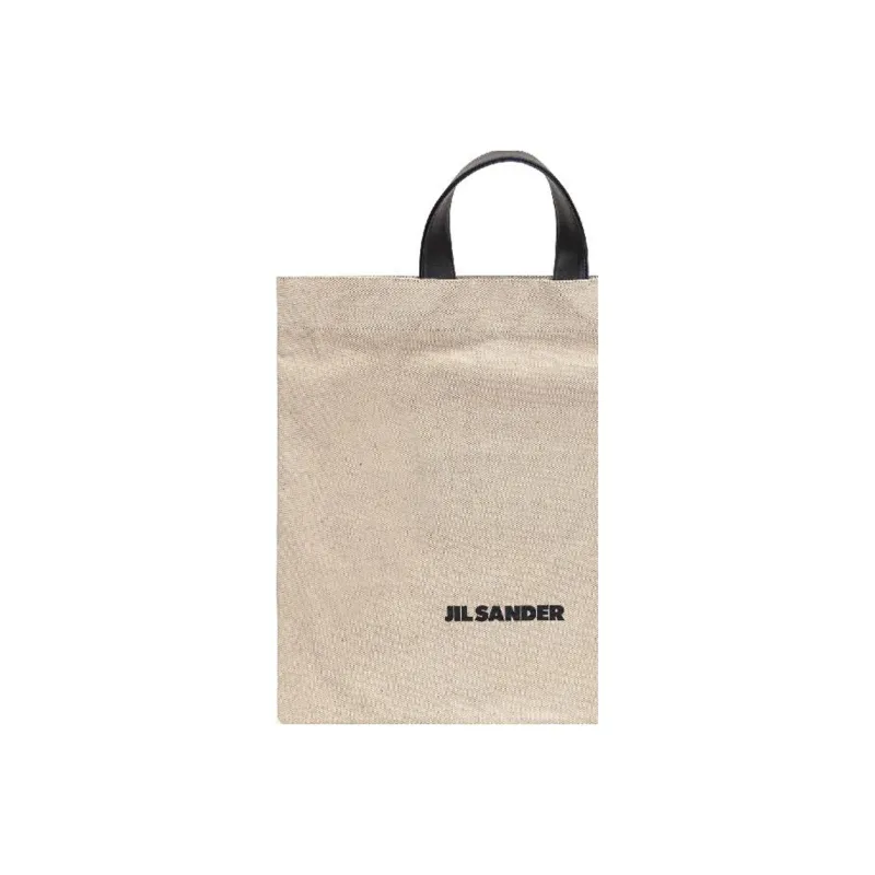 JIL SANDER Cotton And Linen Blend Tote Bag Shopping Bag Handbag Women's Light Brown-4