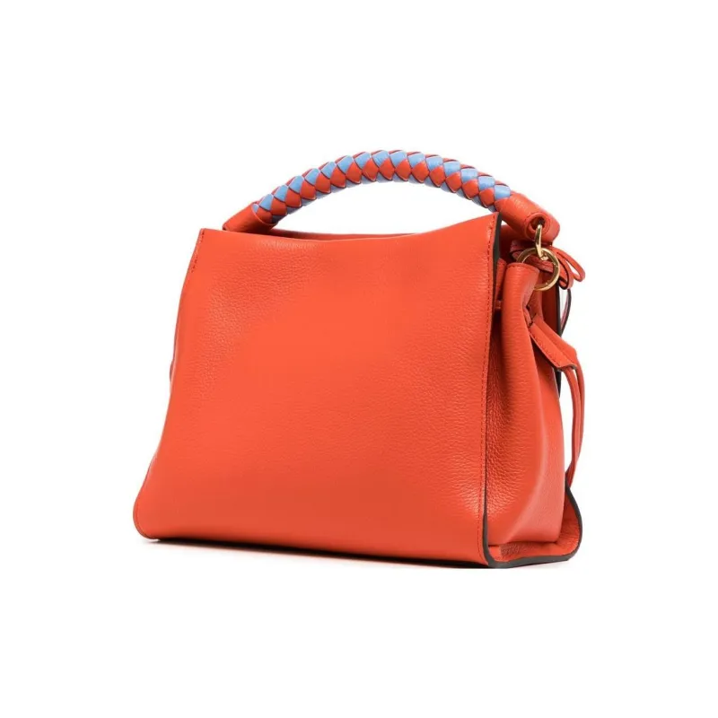 Mulberry Leather Tote Bag Shopping Bag Handbag Small Size Women's Coral Orange-1