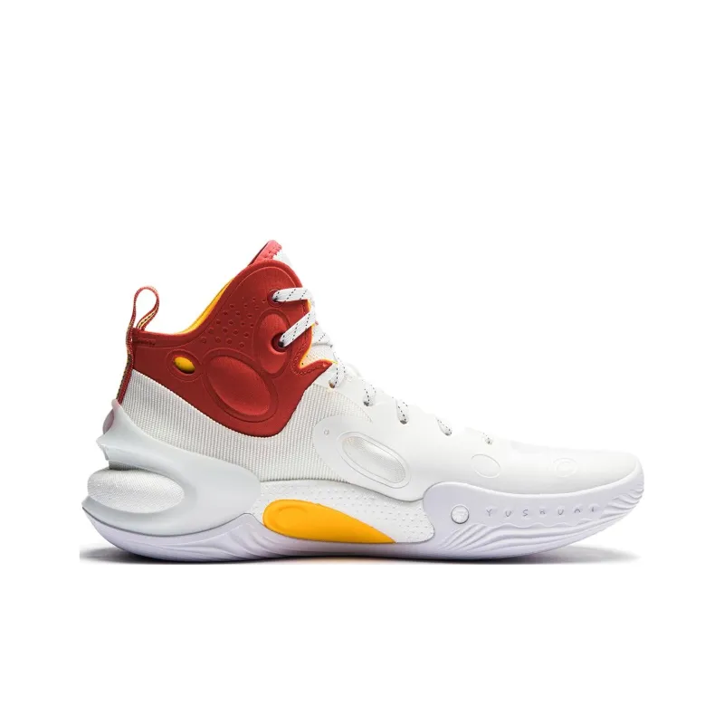 LiNing YuShuai 17 Wear Resistant Mid Top Basketball Shoes Men's White Red-1