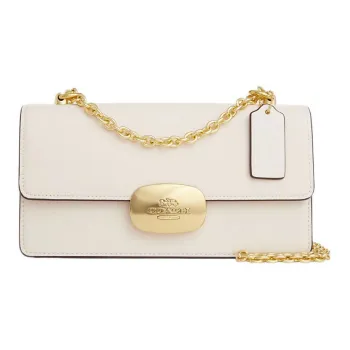 COACH Eliza Calfskin Baguette Bag Shoulder Bag Crossbody Bag Medium Size Women's White