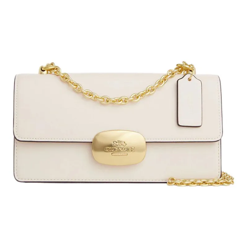 COACH Eliza Calfskin Baguette Bag Shoulder Bag Crossbody Bag Medium Size Women's White-0