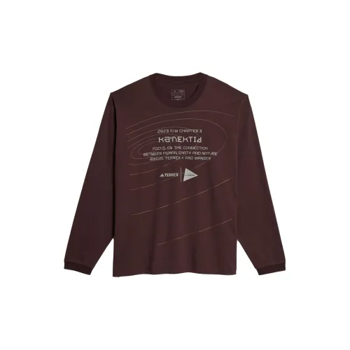 And Wander Adidas TERREX X And Wander T-Shirts Unisex Dark Gray Brown