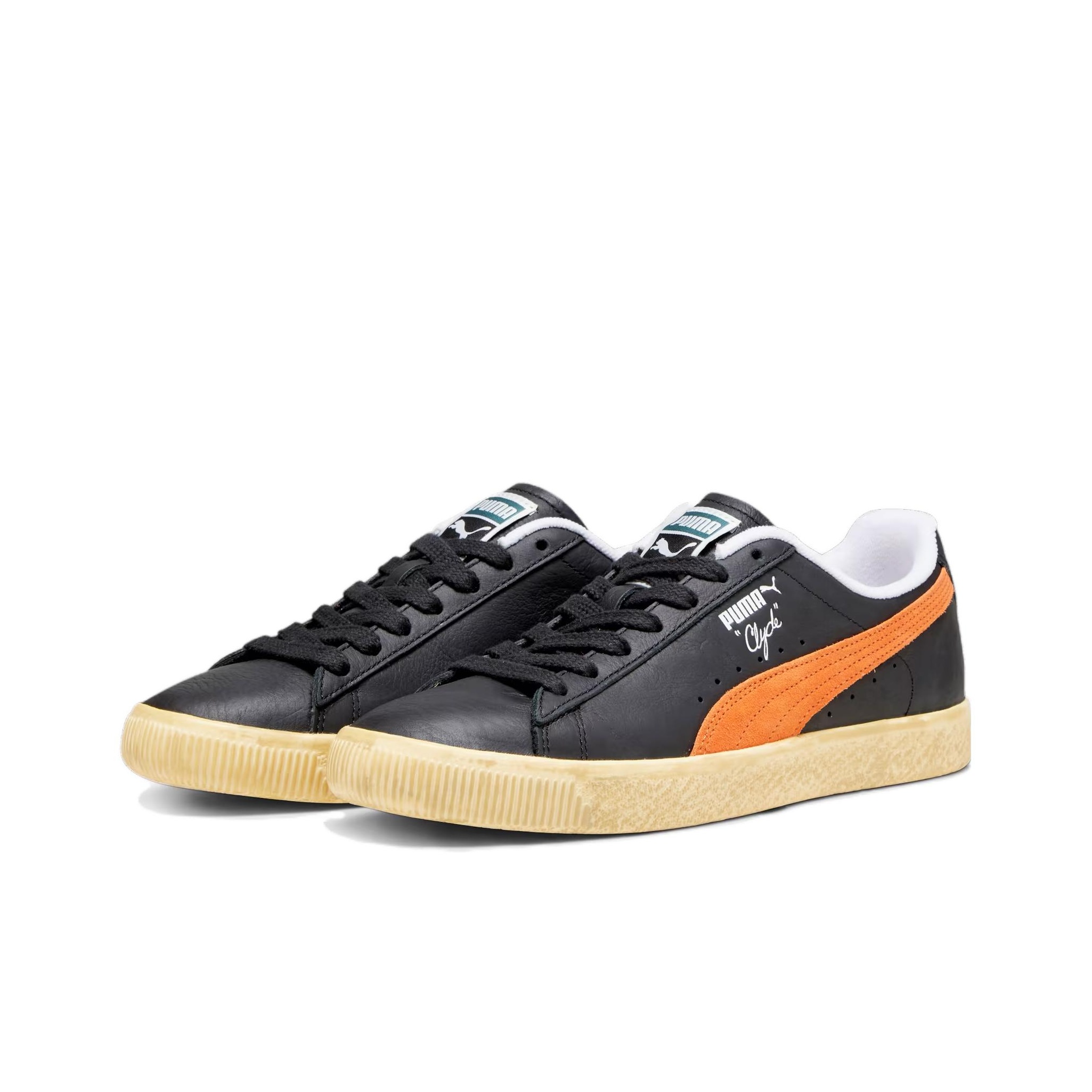 Puma Clyde Vintage Black Rickie Orange POIZON