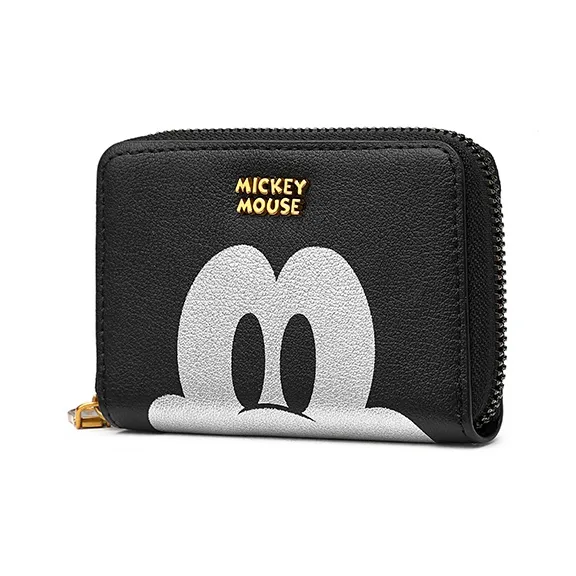 Disney Mickey Series PU Synthetic Leather Trunk Bag Card Holder Wallet Unisex Black-1