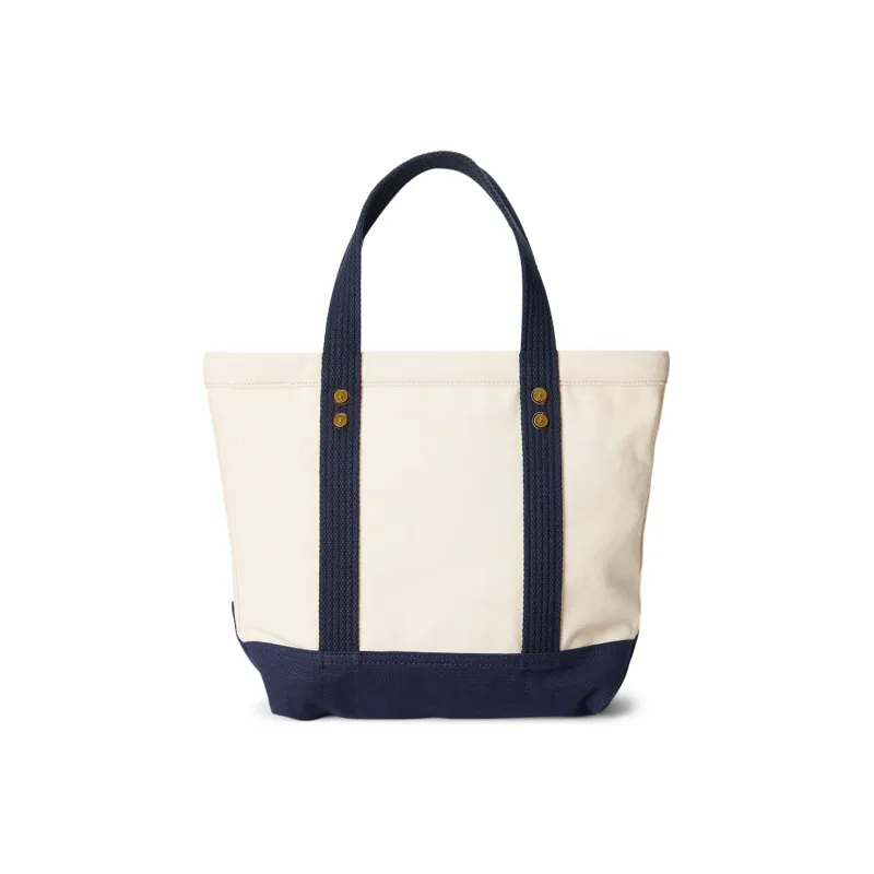 Polo Ralph Lauren Fabric Tote Bag Shopping Bag Handbag Small Size Women's Ecru-2