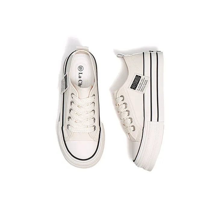 La Chapelle Lightweight Height Increasing Low Top Canvas Shoes 3cm Women's-15