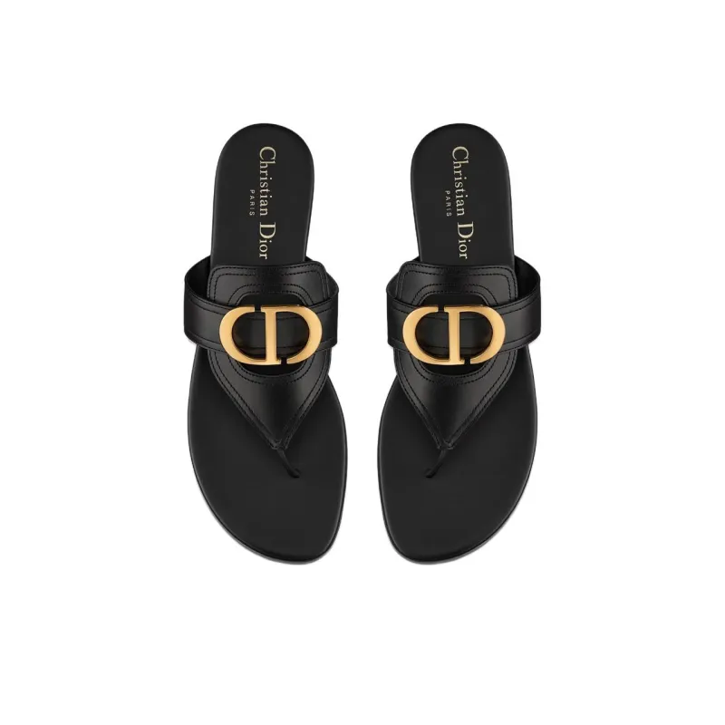 DIOR 30 Montaigne Stylish Sandals Women's Black-3