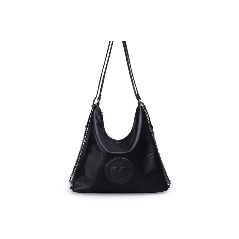 Disney Mickey Series Soft PU Leather Tote Bag, Shopping Bag, Handbag, Shoulder Bag Tubas Women's Black-0