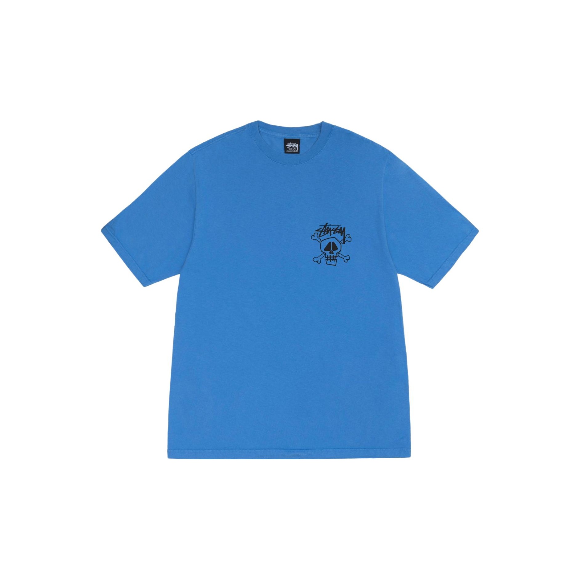 Stussy Skull Bones Pigment Dyed Tee Black M - POIZON