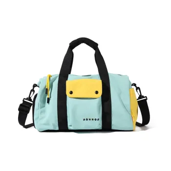 NOXXON Polyamide Luggage Bag Handbag Travel Bag Gym Bag Large Size Unisex Obsidian Black/Daylily Color