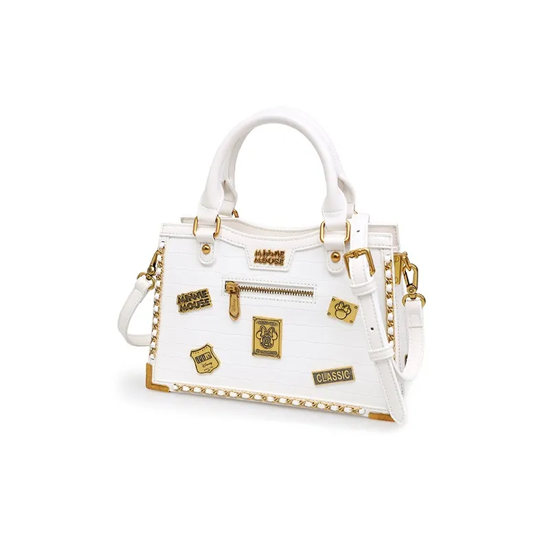 Disney PU Leather Tote Bag, Shopping Bag, Shoulder Bag, Crossbody Bag, Handbag Tubas Women's White-1