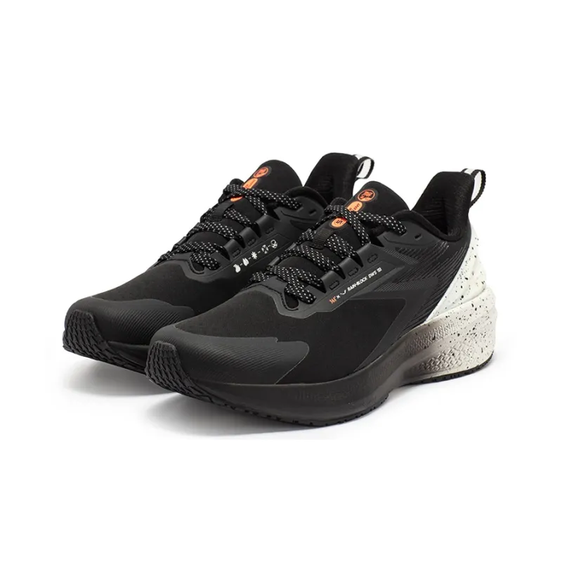 361° Rain Screen Running Shoes Men Low Top Obsidian Black/Fluorescent Red Orange-2