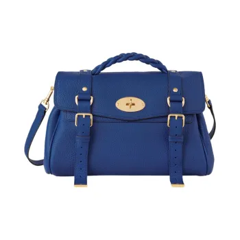 Mulberry Alexa Grained Cow Leather Shoulder Bag Crossbody Bag Handbag Regular Women's Blue