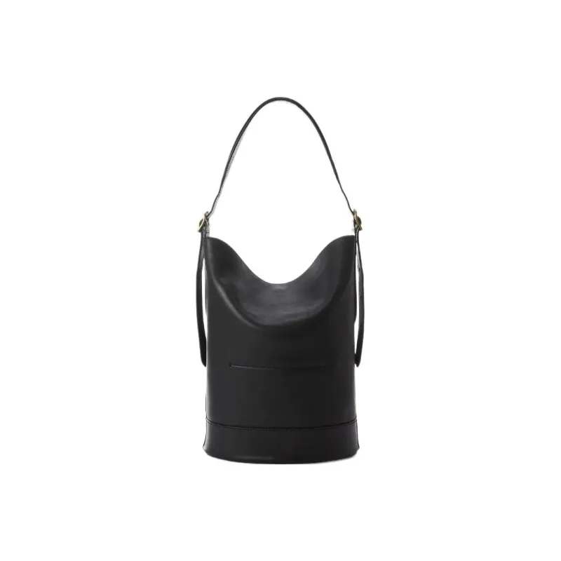 Polo Ralph Lauren Bellport Cow Leather Bucket Bag Portable Crossbody Bag Shoulder Bag Women's Black-2