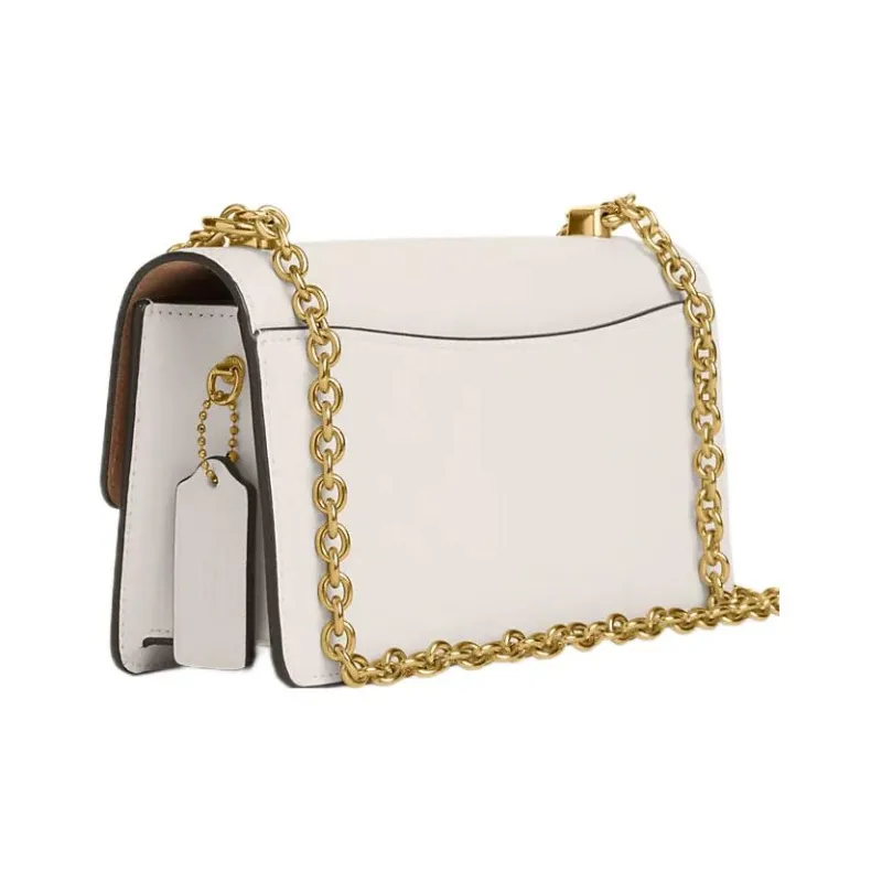 COACH Eliza Calfskin Baguette Bag Shoulder Bag Crossbody Bag Medium Size Women's White-1