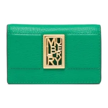 Mulberry Leather Card Clip Wallet Women's Green