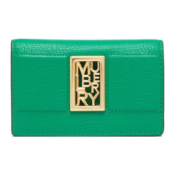 Mulberry Leather Card Clip Wallet Women's Green-0