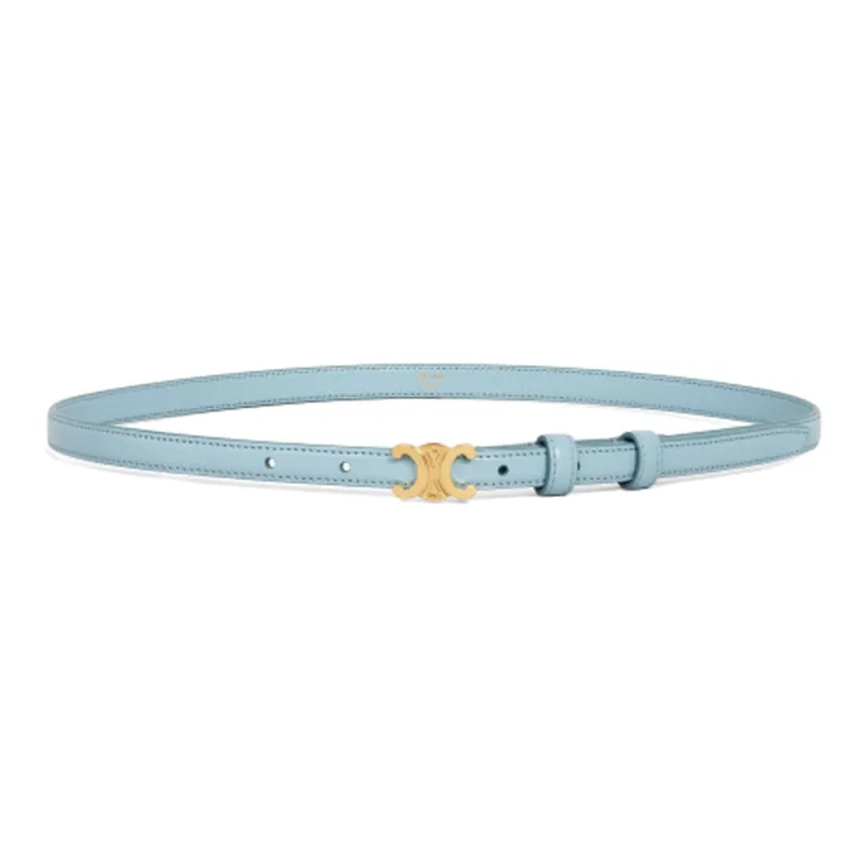 CELINE Leather Belts Women's Blue Width 2CM-1