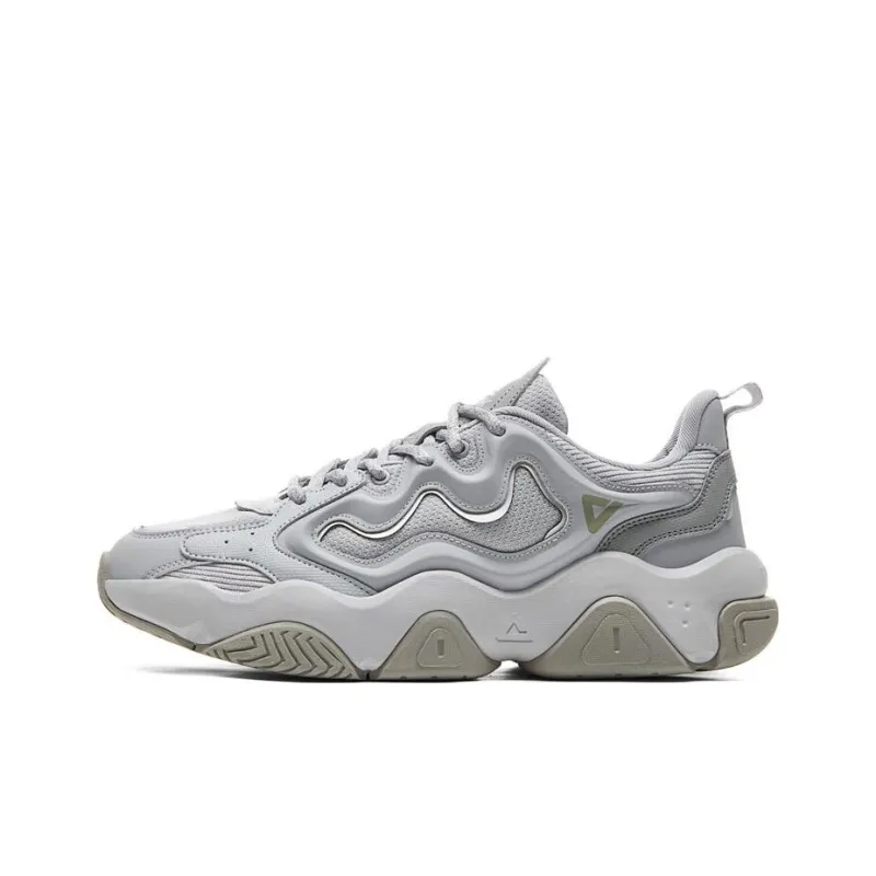 PEAK Lightweight And Wear resistant Low Top Casual Shoes Men's White Gray-0