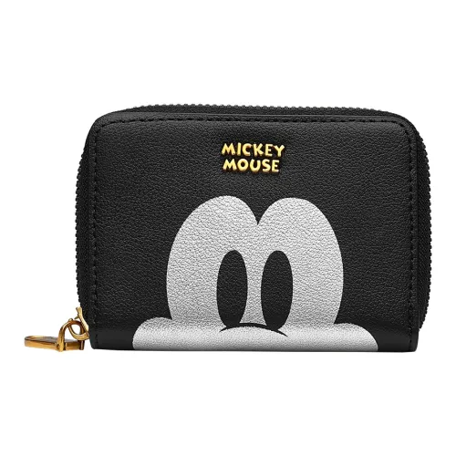 Disney Mickey Series PU Synthetic Leather Trunk Bag Card Holder Wallet Unisex Black