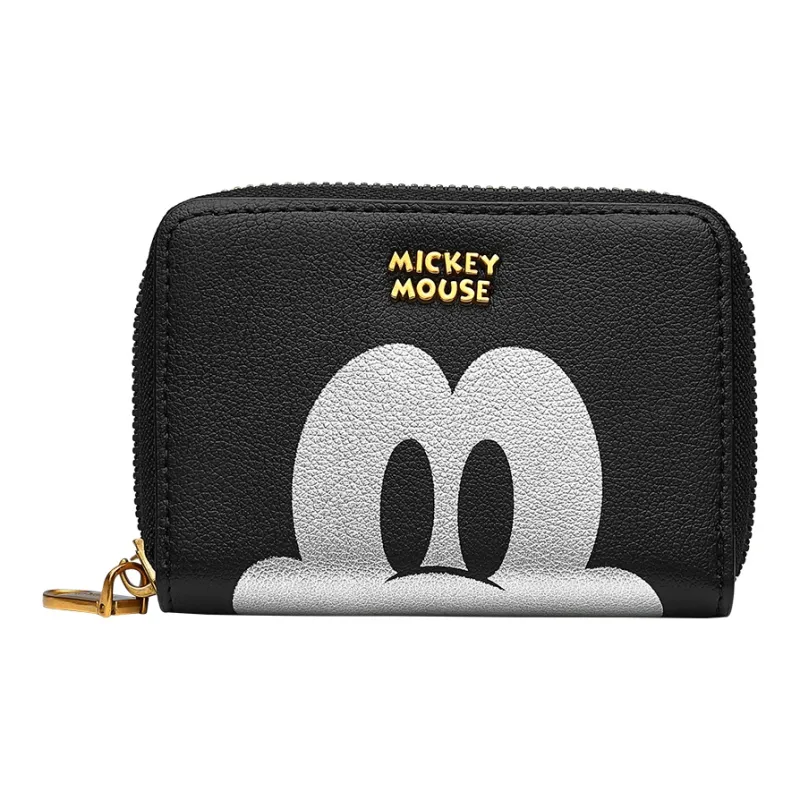 Disney Mickey Series PU Synthetic Leather Trunk Bag Card Holder Wallet Unisex Black-0