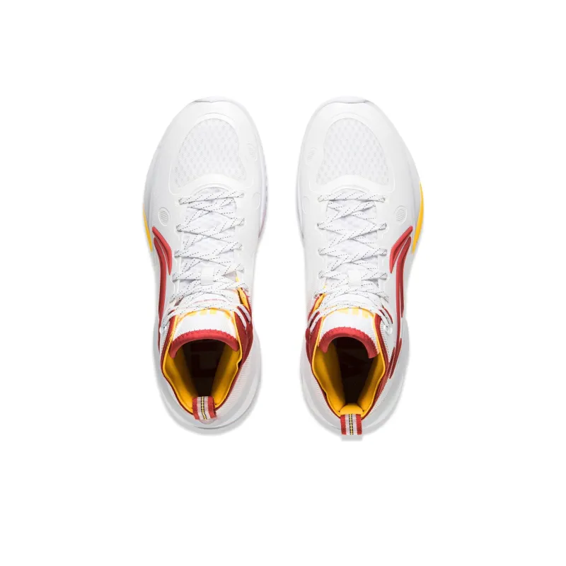 LiNing YuShuai 17 Wear Resistant Mid Top Basketball Shoes Men's White Red-3
