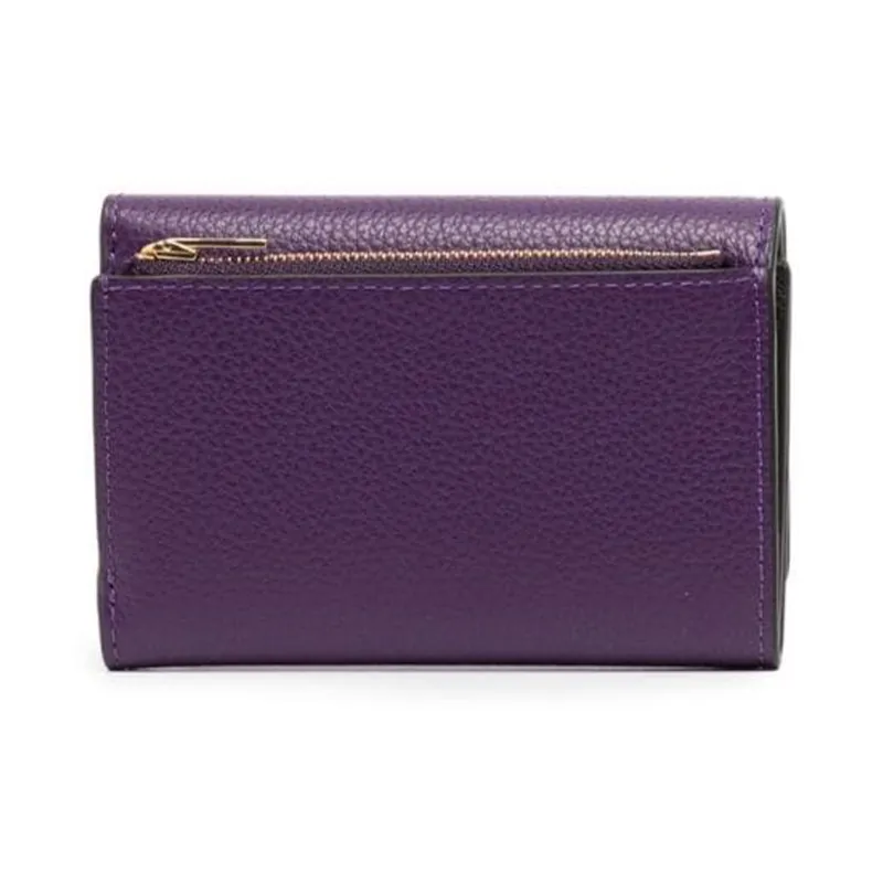 Mulberry Cow Leather Wallet Small Size Women's Purple-1